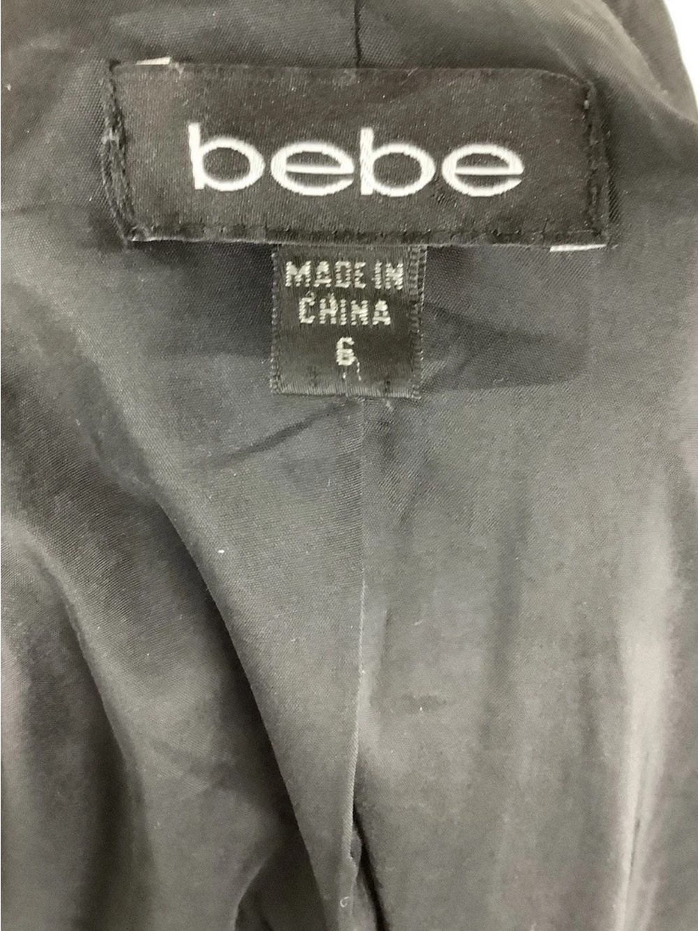 Vintage Y2K bebe Sz 6 Structured Fitted Textured Business Office Black Blazer - Picture 4 of 6